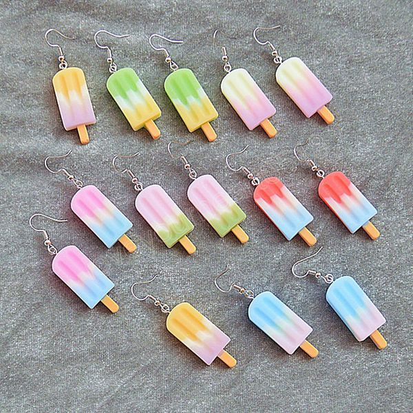 

creative summer ice cream drop earrings for women girls trendy cute sweet style dangle earring fashion jewelry gifts, Silver