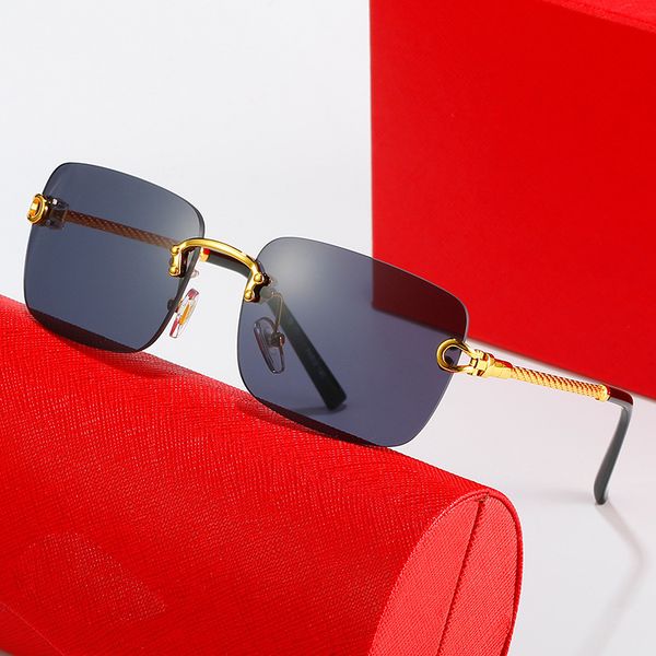 

fashion brand carti men's sunglasses designer composite metal frameless optical frame classic rectangular square gold luxury women&#039, White;black