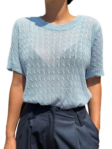 

dazy scallop trim cable knit without bra w9xh#, White;black