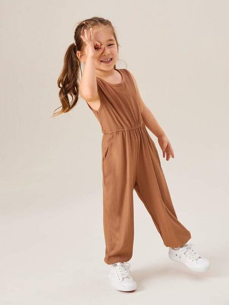 

toddler girls button back tank jumpsuit she, Blue
