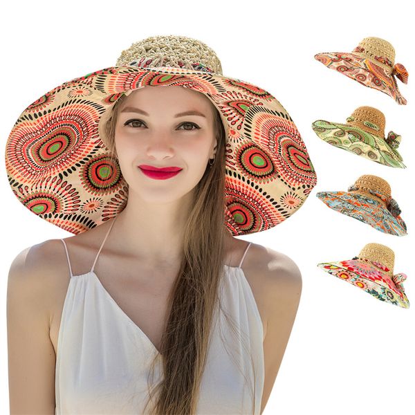 Yaz Plaj Parti Şapkaları Kadın Bohemian Tarzı Güneş Koruyucu UV Koruma Kapağı