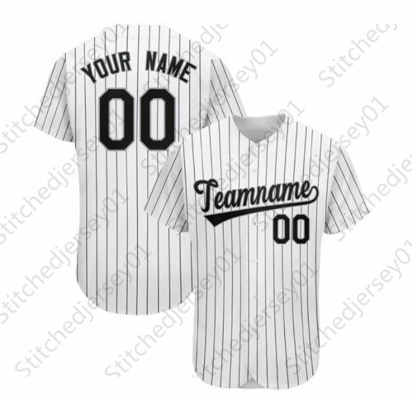 

custom baseball jersey full sublimated your name/number short sleeve v-neck sportswear for male/female/youth any colour white stripe, Black