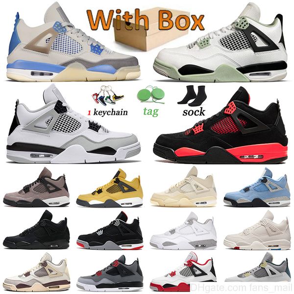 

jumpman 4 basketball shoes seafoam off sail men trainers game midnight navy military black royal 4s sneakers sports canvas white oreo