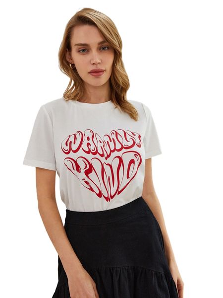 

letter graphic round neck tee g3fs#, White