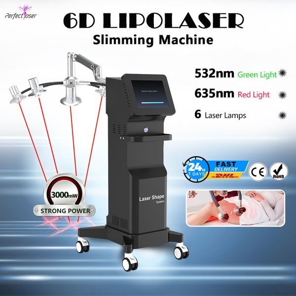 Alta qualidade I Lipo Laser Tratamento de lipolaser 6D Equipamento de modelagem de lipolaser LLLT Laserlipo Remoção de gordura Máquina de remoção rápida entrega rápida