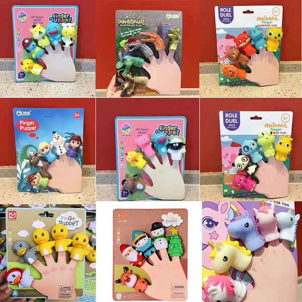 Fidget Toys Interação infantil infantil Pacificar Pacificar as pontas dos dedos Doll Silicone Rubber Mini Cinco Finger Doll Cartoon Presentes de descompressão