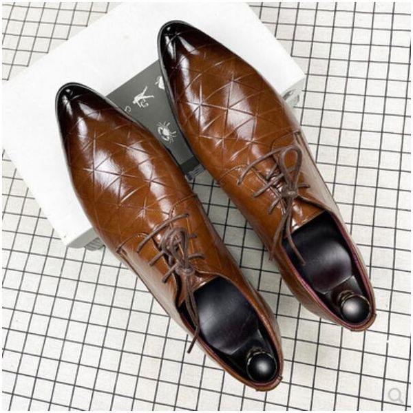 

big size 38-46 formal suit dress shoes fashion british style wedding shoes gentlemen oxfords, Black