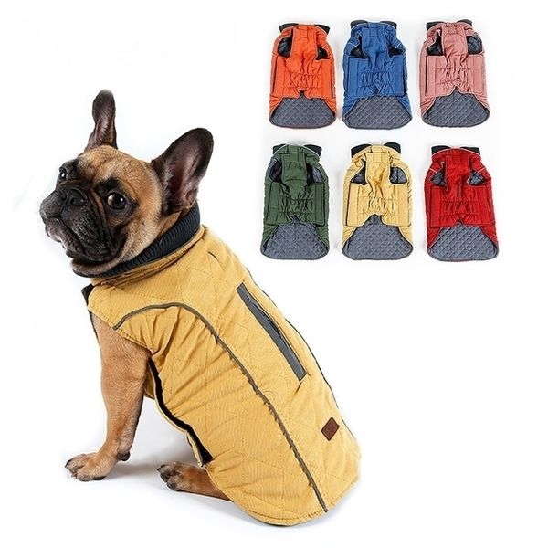 Roupas de cachorro de alta qualidade Casaco acolchoado repelente de água de inverno colete de animais de estimação retro aconchegante roupa quente big s y200328