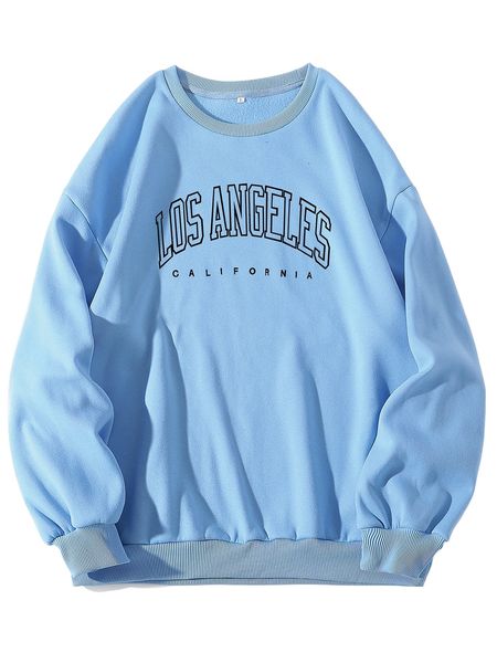 

letter graphic thermal lined sweatshirt z1ta#, Black