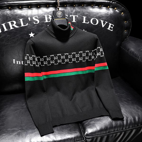 

men's sweaters designer 21316 lily's family keeps pushing autumn and winter sweaters. p135 control 188 has 4xl can wear 210 jin ix, White;black