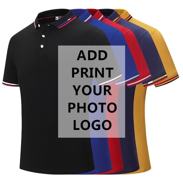 

summer men short sleeve solid polo shirt casual sport wear women long-staple cotton polos custom print 220702, White;black