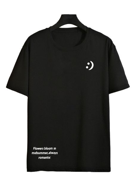 

men slogan & expression print tee u3tp#, White;black