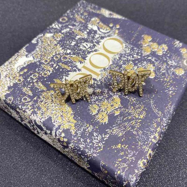 

fine letter earrings 925 silver needle female earrings jewelry anti allergy high version red, Golden