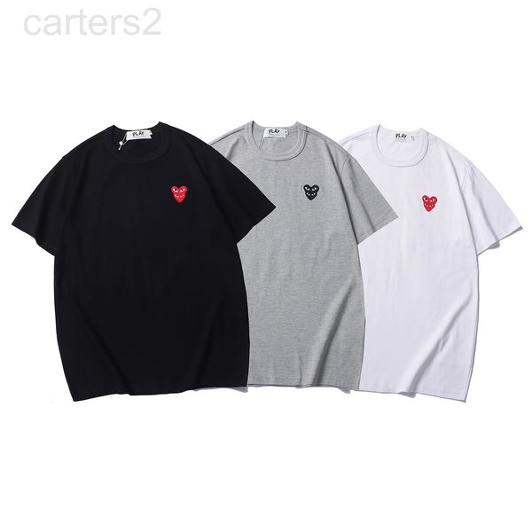 

men's t-shirts designer fashion brand play double heart love peach smiling face embroidered t-shirt tb short sleeve men's and wome, White;black