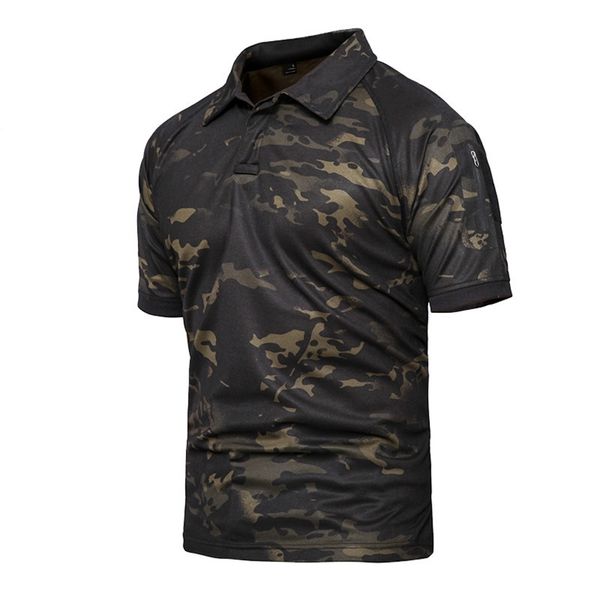 Sommer Armee Poloshirt Männer Militär Shirt Männer Taktische Kampf Polo Shirts Atmungsaktive Camouflage T-shirt Plus Größe 5XL 210308
