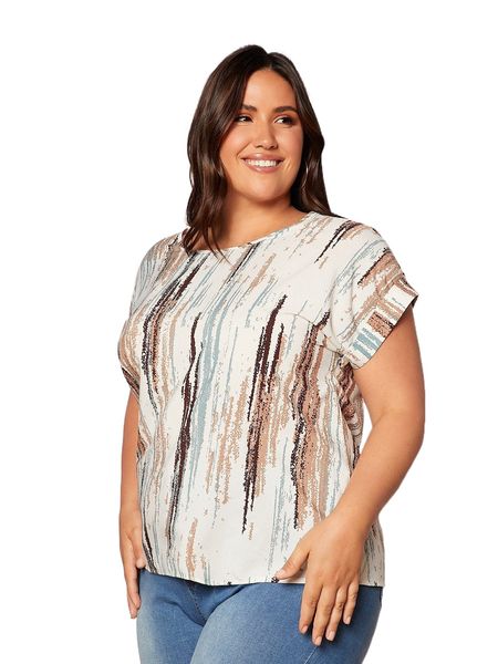 

plus striped batwing sleeve blouse 96u3#, Black