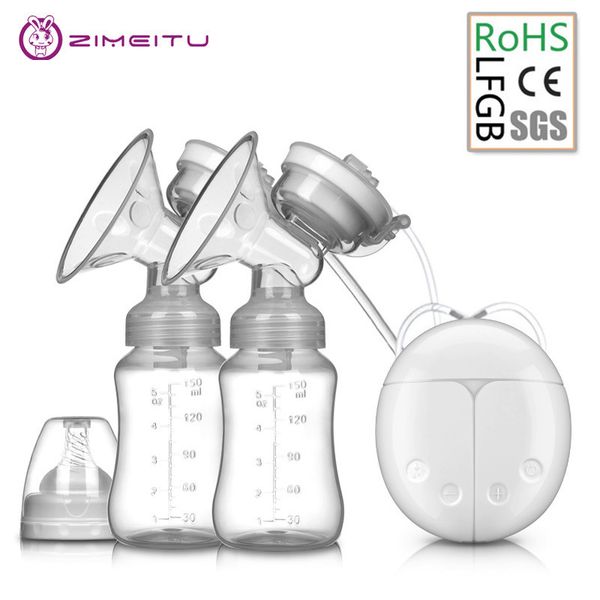 Zimeitu с двойным электрическим грудным насосом мощный сосок USB Electric Murd Sulc с детской бутылкой для молока холодная тепловая накладка 220524