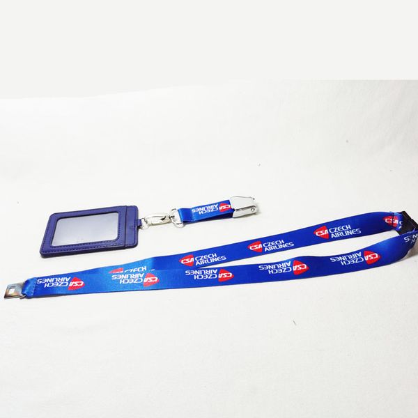 

czech air airlines airways airplane seatbelt seat belt buckle lanyard pilot keychain crew's id card holder usb phone snap clasp clip ke