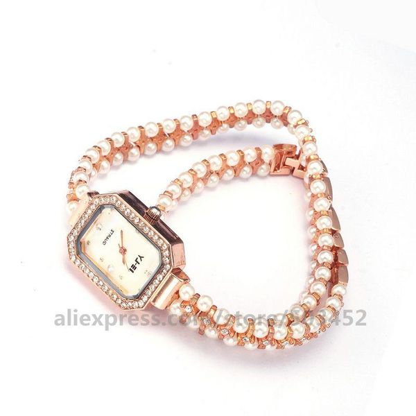 Armbanduhren 50 teile/los E-LY 069 Frauen Perle Armband Uhren Minimalismus Süße Armbanduhr Für Dame Rose Gold Reloj MujerWristwatches Wristwa