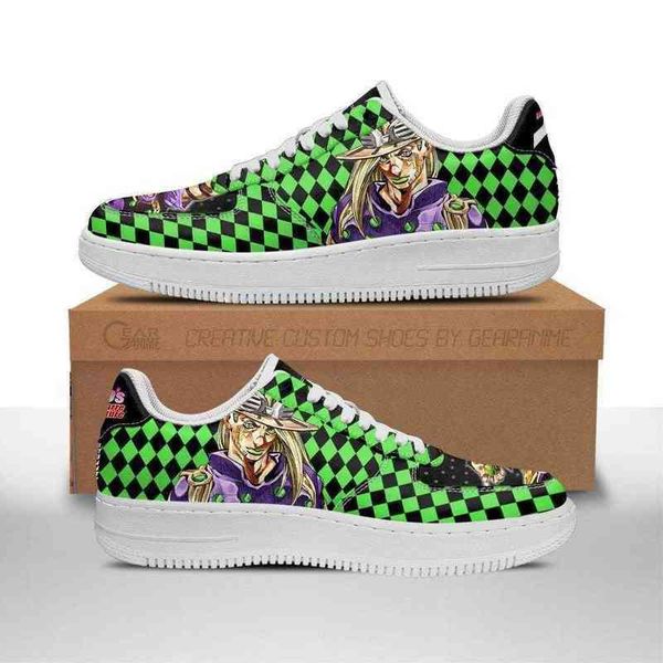 

anime fan diy sneakers shoes boots gyro zeppeli custom jojo's gift idea mens trainers breathable mesh athletic road running nastics