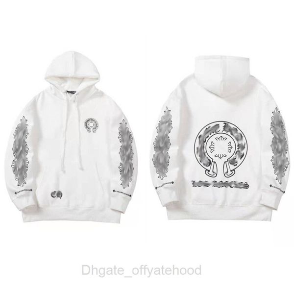

fashion mens luxury sweatshirts designer hoodies ch classic zipper hooded sweater cross flower pullover sanskrit pattern casual coat women, Black