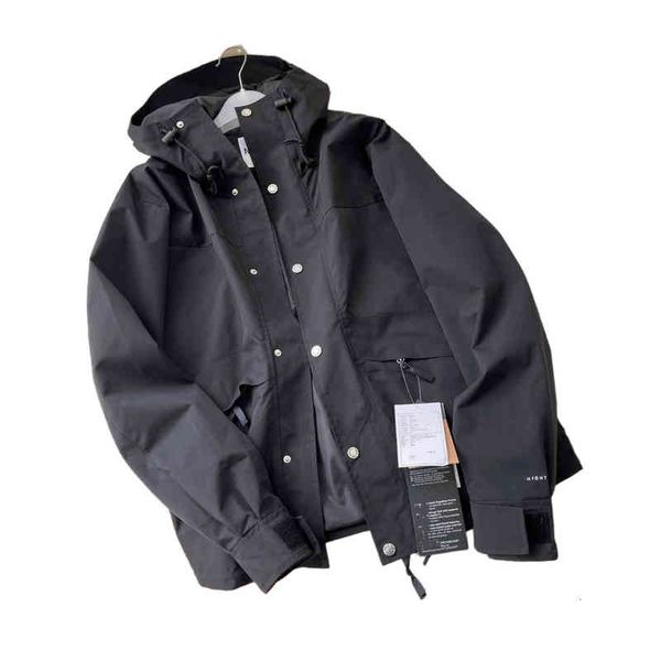 

designers retro 1986 mountain jacket n+k light windproof jacket hooded outdoor embroidery ski clothes 1994 coat men's and women's, Black;brown