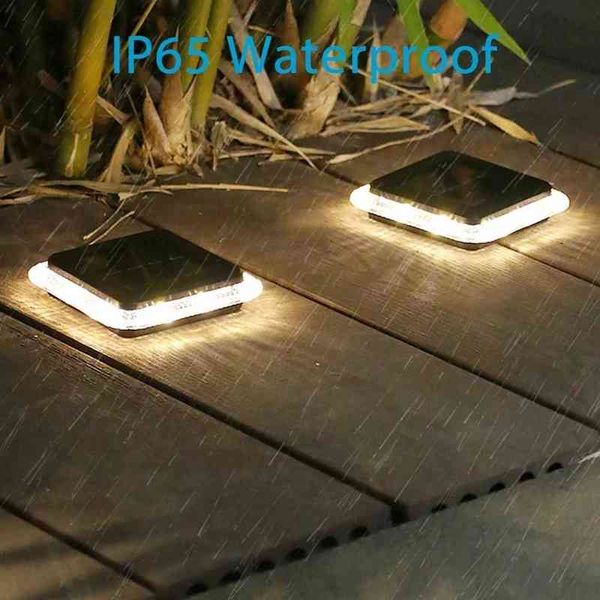 Pcs Outdoor Solar Ground Lights Lampada a energia solare Led Illuminazione da giardino Paesaggio impermeabile per cortile Veranda Prato Scala Veranda J220531