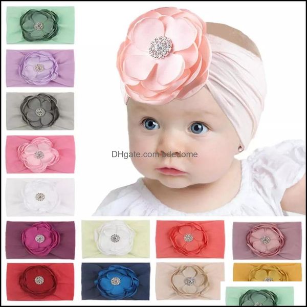 

hair clips barrettes jewelry lovely baby headband turban flower bow newborn girl headbands elastic kids toddl dh0s2, Golden;silver