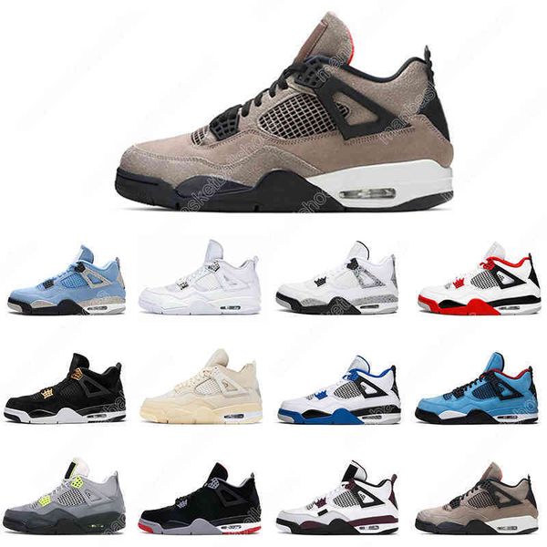 

taupe haze university blue mens basketball shoes 4s 4 black cat fire red trainer sneakers 7-13