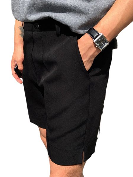 

men split hem bermuda shorts r9yy#, White;black