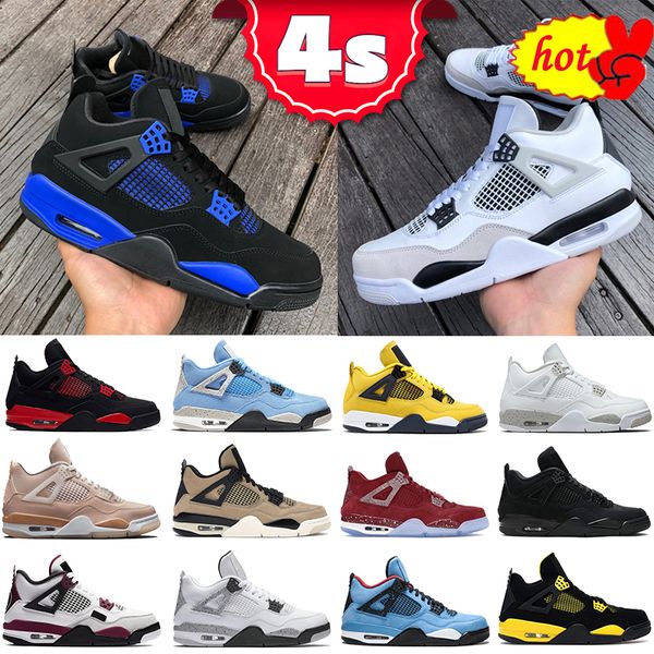 

4 4s men basketball shoes sneaker military black game royal cat red thunder university blue white oreo shimmer infrared sport