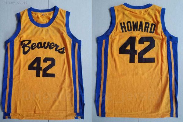 Moive Beacon Beavers 42 Scott Howard Maglie Uomo Basket America Versione cinematografica Stato Squadra Colore Blu Tutte le cuciture Traspirante Puro cotone Qualità eccellente