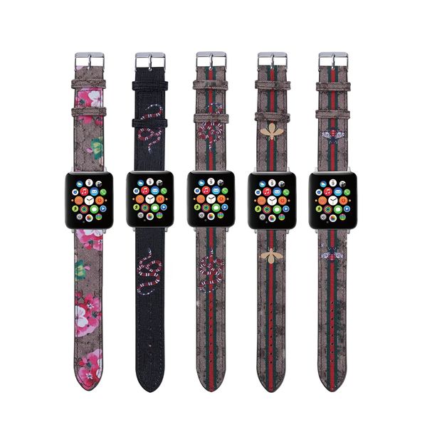 

smart watches straps for apple watch bands series 3 38 mm women fashion leather band designer bracelet iwatch series 8 7 45mm mens strap wit