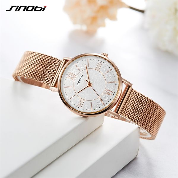 

sinobi elegant women watches classic style japanese quartz movement 30 mm slim dial watches for women drop shipping reloj mujer 201114, Slivery;brown