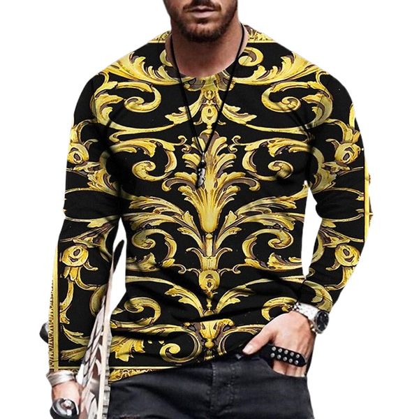 

men's tee t shirt shirt 3d print graphic totem plus size crew neck casual daily print long sleeve basic designer slim fit big and tall, White;black