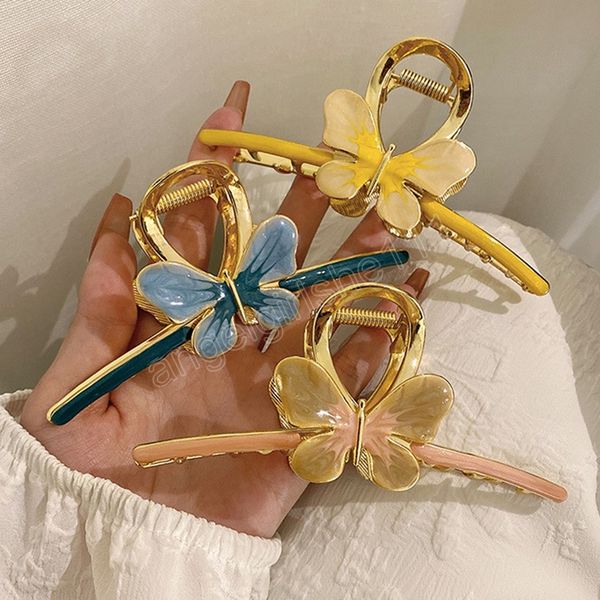 

metal cute butterfly hair claws big colorfull barrettes hairpins large hair clips woman hair accessories headwear hairgrip, Slivery;white