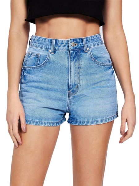 

tall slant pocket straight leg denim shorts h2m1#, White;black