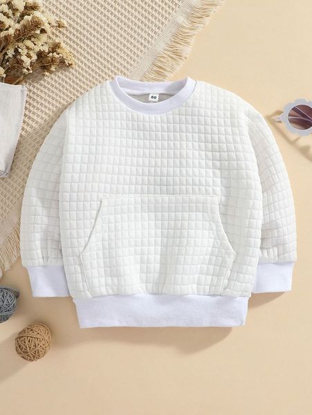 

baby kangaroo pocket quilted pullover she, Black