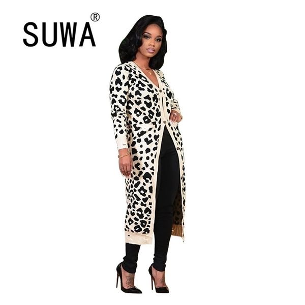 

fashion womens loose long cardigan jacket color patchwork coats ladies draped autumn knitted sleeve 210525, Tan;black
