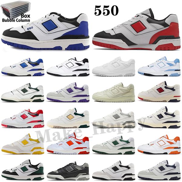 

b550 designer shoe white leather lace-up rubber outsole skate shoes pro ballers classic new 550 outdoor platform shoe