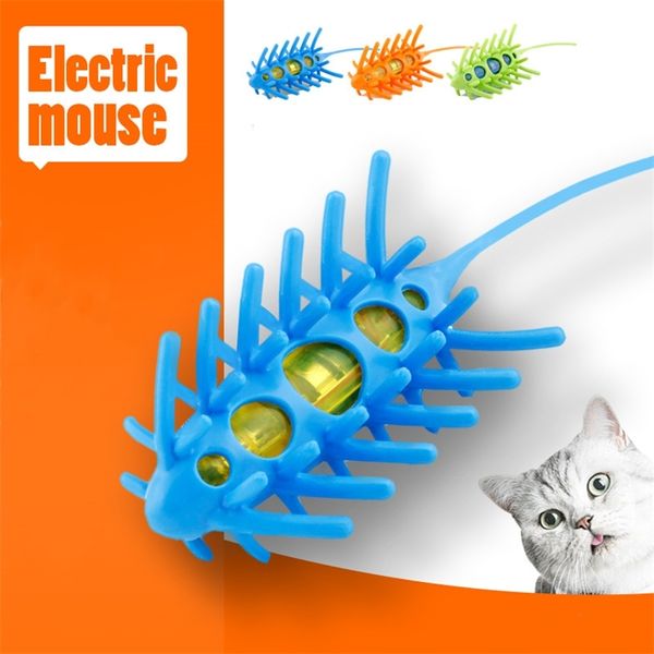 Elektronik fare oyuncaklar için kediler oyuncaklar interaktif otomatik 360 hareketli kedi alay gıda sınıfı malzemeler sıçan fareler böcek oyuncak evcil hayvan 220423
