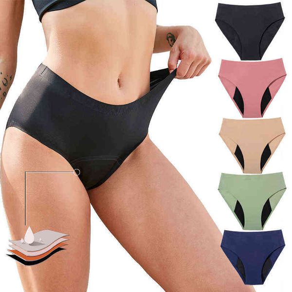 

seamless 50ml absorption period panties menstrual women underwear 4 layer leakproof culottes menstruel women period underwear t220810, Black;pink