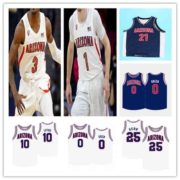 Chen37 2021 Basquete da faculdade Arizona Wildcats Jersey Zeke nnaji Nico Mannion Josh Green Dylan Smith Jemarl Baker Jr. Stone Getters Steve Kerr