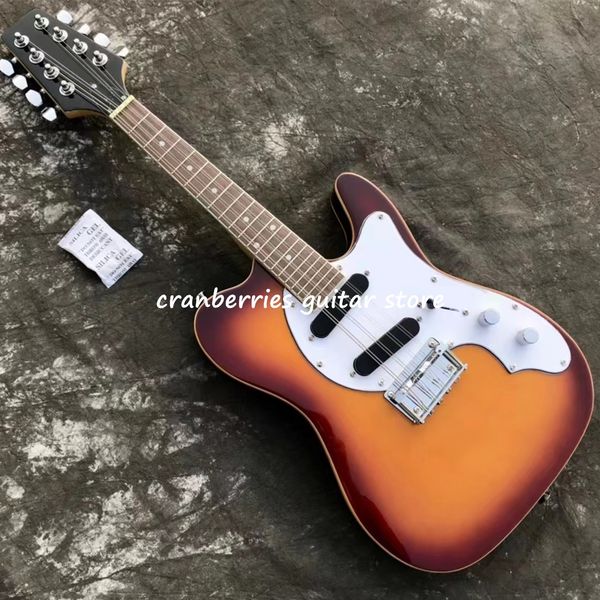 

multi 8 strings mandolin guitar,mini travel electric guitar,factory custom,sunburst color,