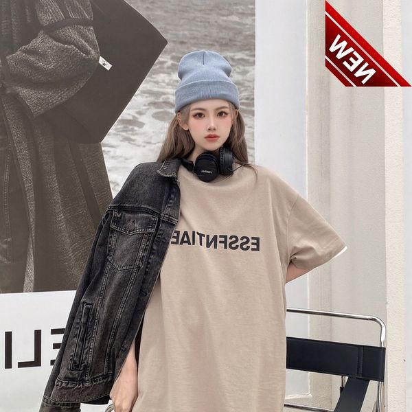 

white t-shirt female fog short sleeve oversize sense of minority summer ins trendy brand essentials, White;black