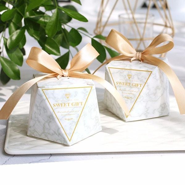 Confezione regalo I più venduti Scatole di caramelle di carta con diamanti in marmo Bomboniere per matrimoni Baby Shower Articoli per feste Bomboniere Grazie Scatola regalo di Natale