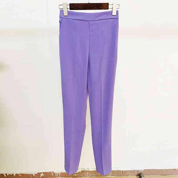 

women's jeans 2022 star fashion women's suit pants simple elastic waist nine point pencil small leg 612c, Blue