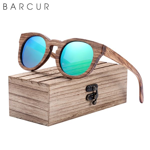 

barcur natural zebra wood sunglasses women polarized brand design male driving glasses men uv400 220510, White;black