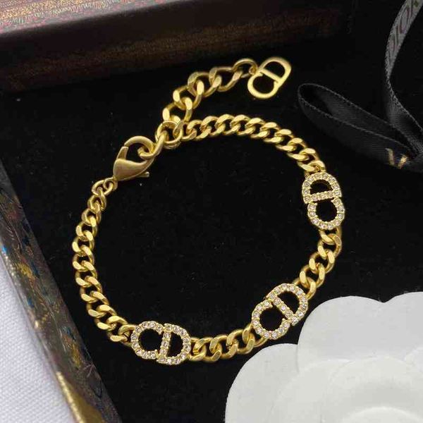 

2022 new necklace heavy industry thick chain trend letter bracelet us design jewelry, Golden;silver