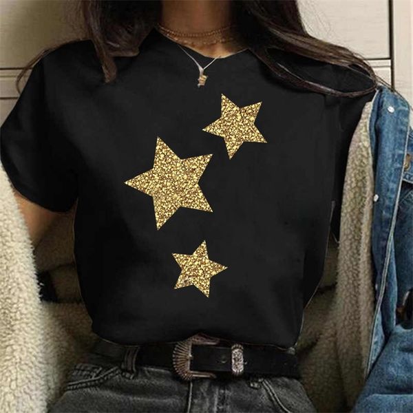 

maycaur womens cartoon graphic star printing tshirts 90s girls style casual fashion aesthetic printed female kawaii tees 220527, White